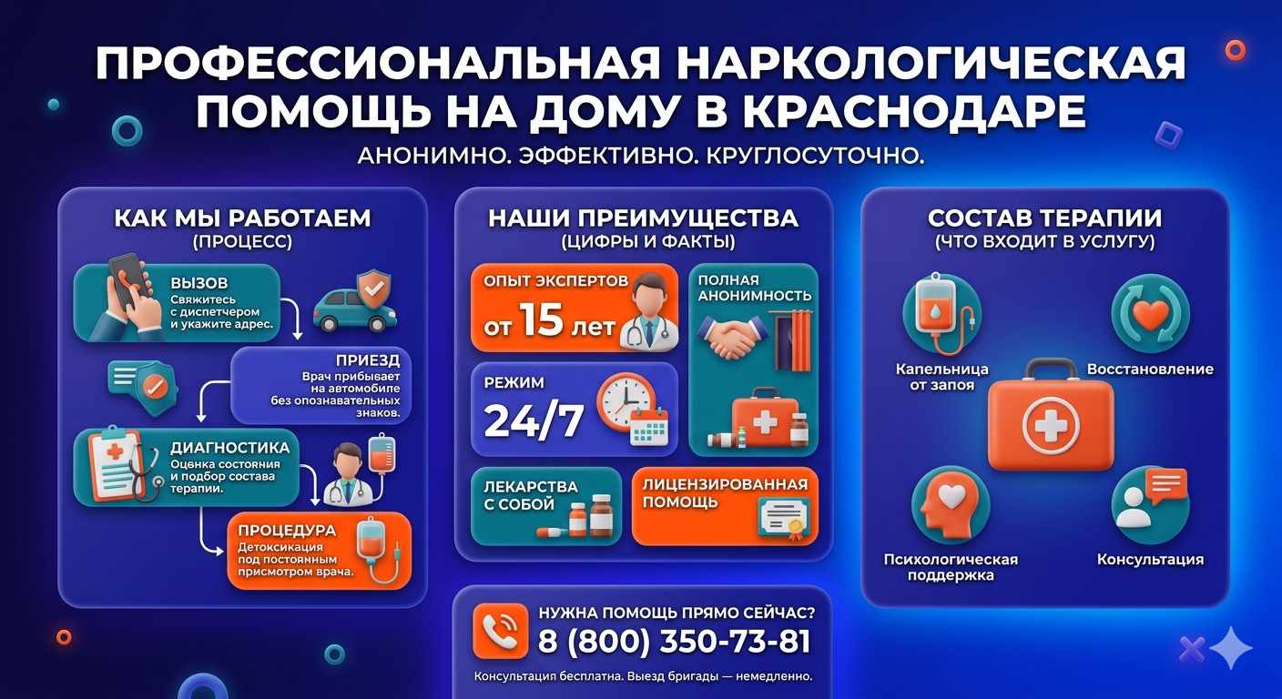 Инфографика о принципах лечения алкоголизма на дому в Асино: этапы вызова нарколога, преимущества анонимной детоксикации и состав медицинской помощи.